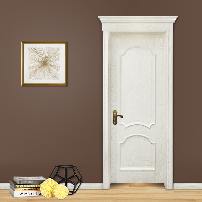 white color solid entry door